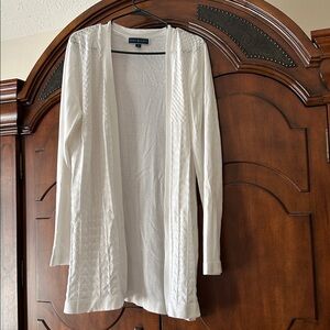 Karen Scott Ivory Textured Cardigan
